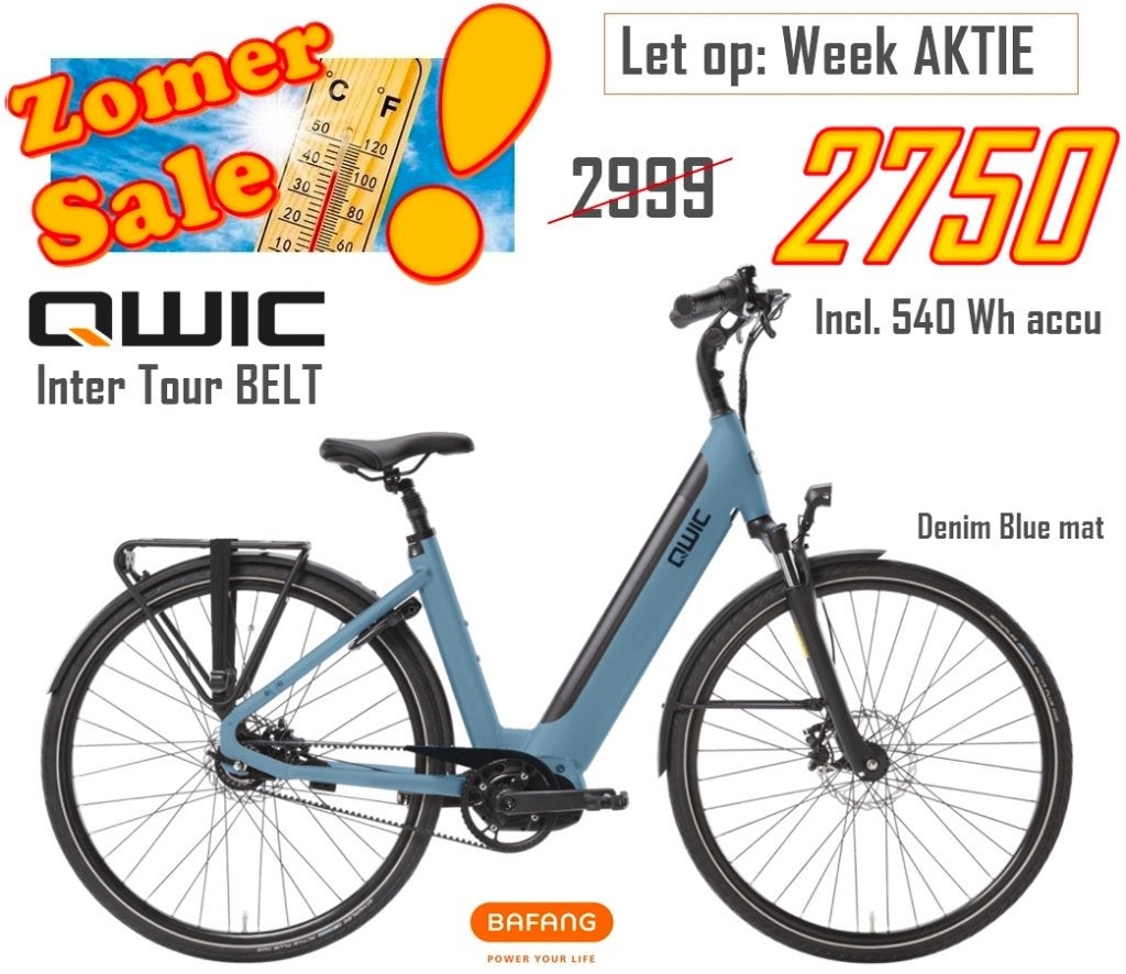 AKTIE : Qwic Inter Tour BELT (540wh accu) € 2999 nu € 2750, Ophalen, Qwic, Nieuw, 51 tot 55 cm