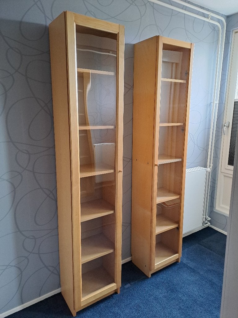 vitrinekast / boekenkast Billy Ikea (2 stuks), Ophalen, Met plank(en), Minder dan 50 cm, Gebruikt