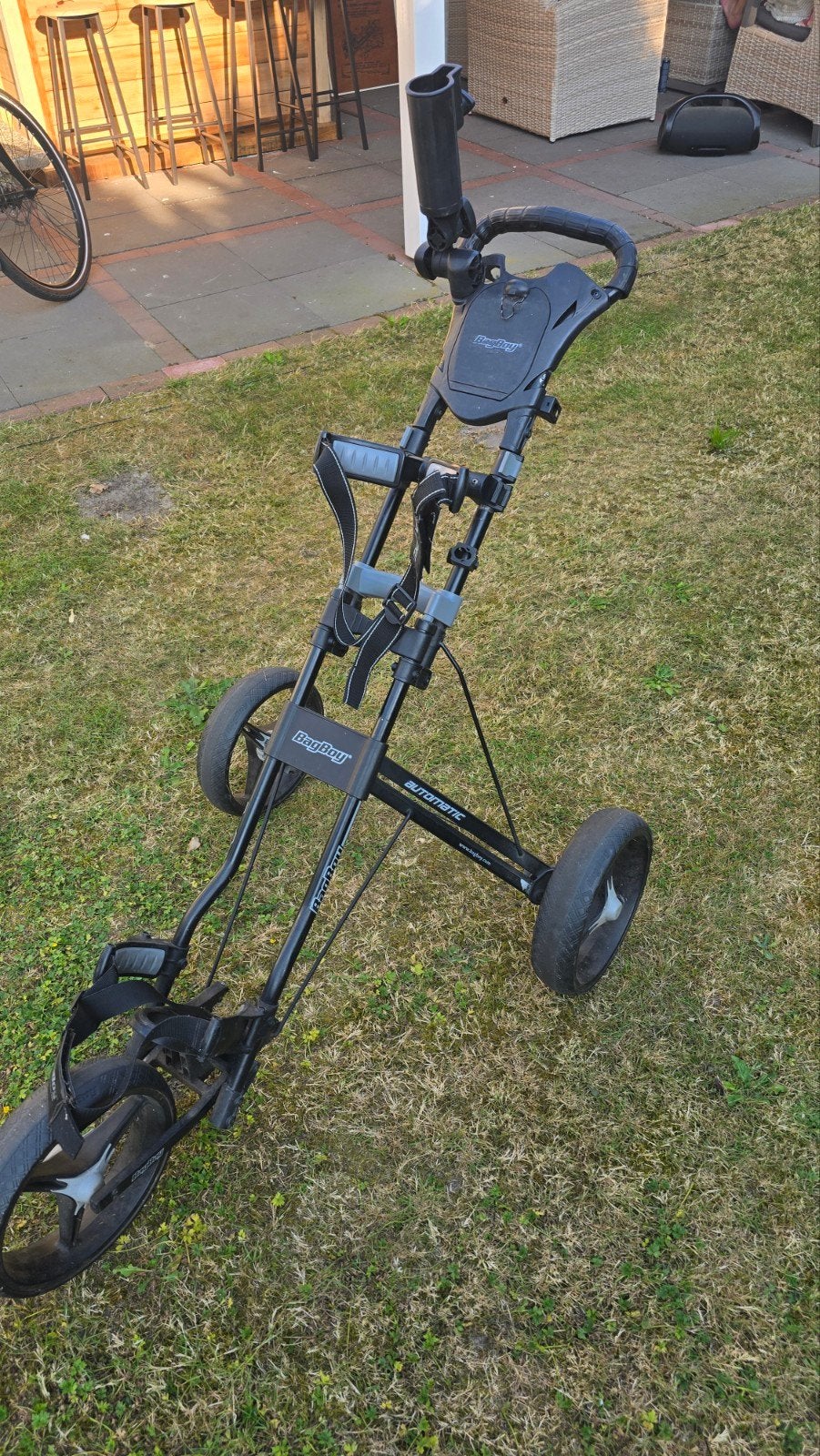 BagBoy Automatic Golf Trolley – 3-wiel trolley met Scorebord, Ophalen of Verzenden, Gebruikt, Golfkar