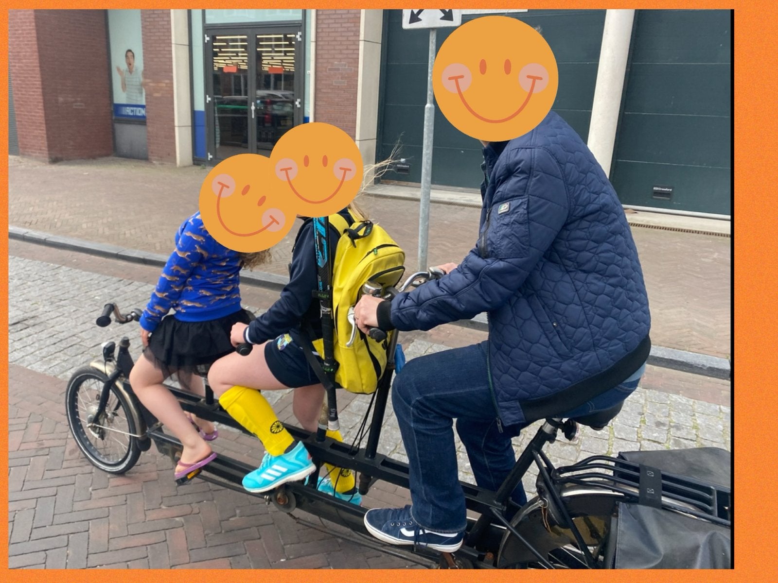 Tandem voor 3 personen, verstelbaar, ook als bakfiets, 55 cm of meer, Ophalen, Gebruikt, Minder dan 10 versnellingen