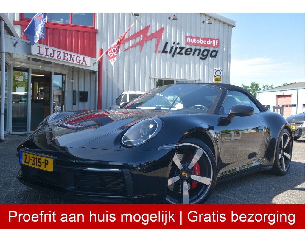 Porsche 911 Cabrio 3.0 Carrera S 992 Carplay | LED | 4wiel b, Auto's, Porsche, Automaat, Achterwielaandrijving, Gebruikt, Zwart
