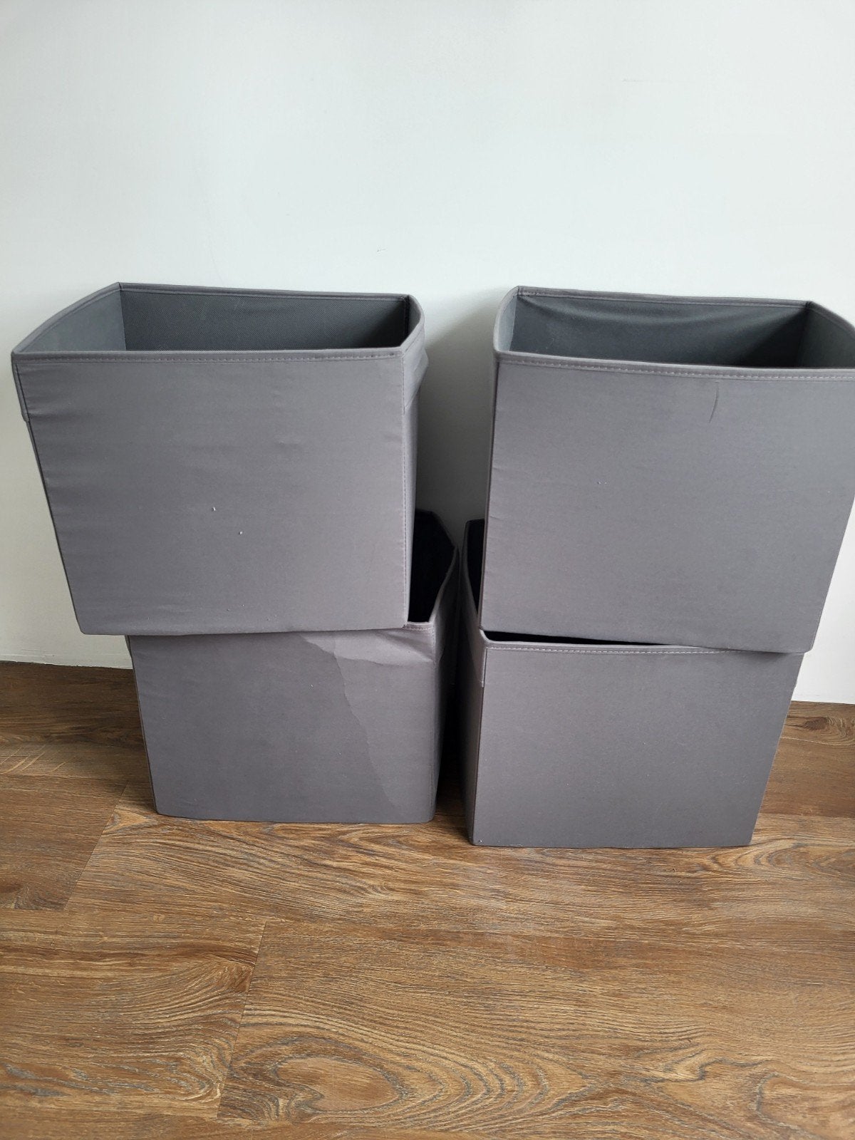 4x IKEA Dröna Bakken Grijs - Opbergdozen, Ophalen of Verzenden, Gebruikt, Grijs, Textiel