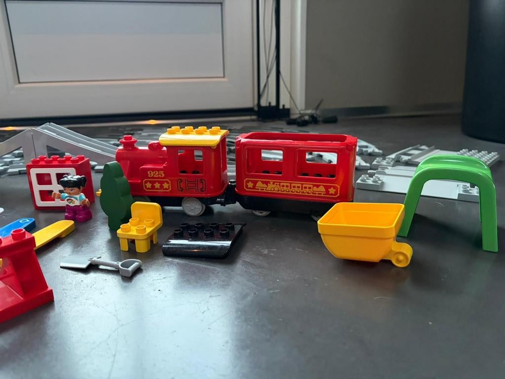 Duplo stoomtrein en rails met accessoires, Ophalen of Verzenden, Gebruikt