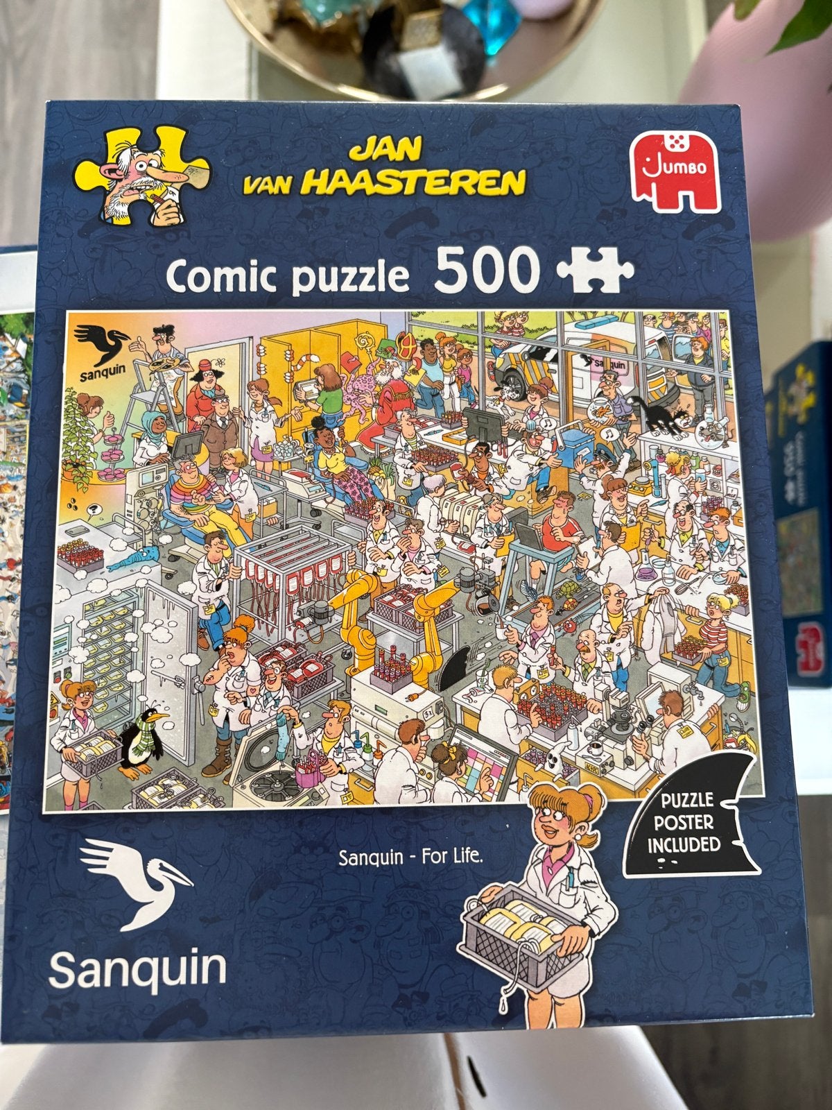 Jan van Haasteren Comic Puzzel 500+ Sanquin, Ophalen of Verzenden, 500 t/m 1500 stukjes, Zo goed als nieuw, Legpuzzel