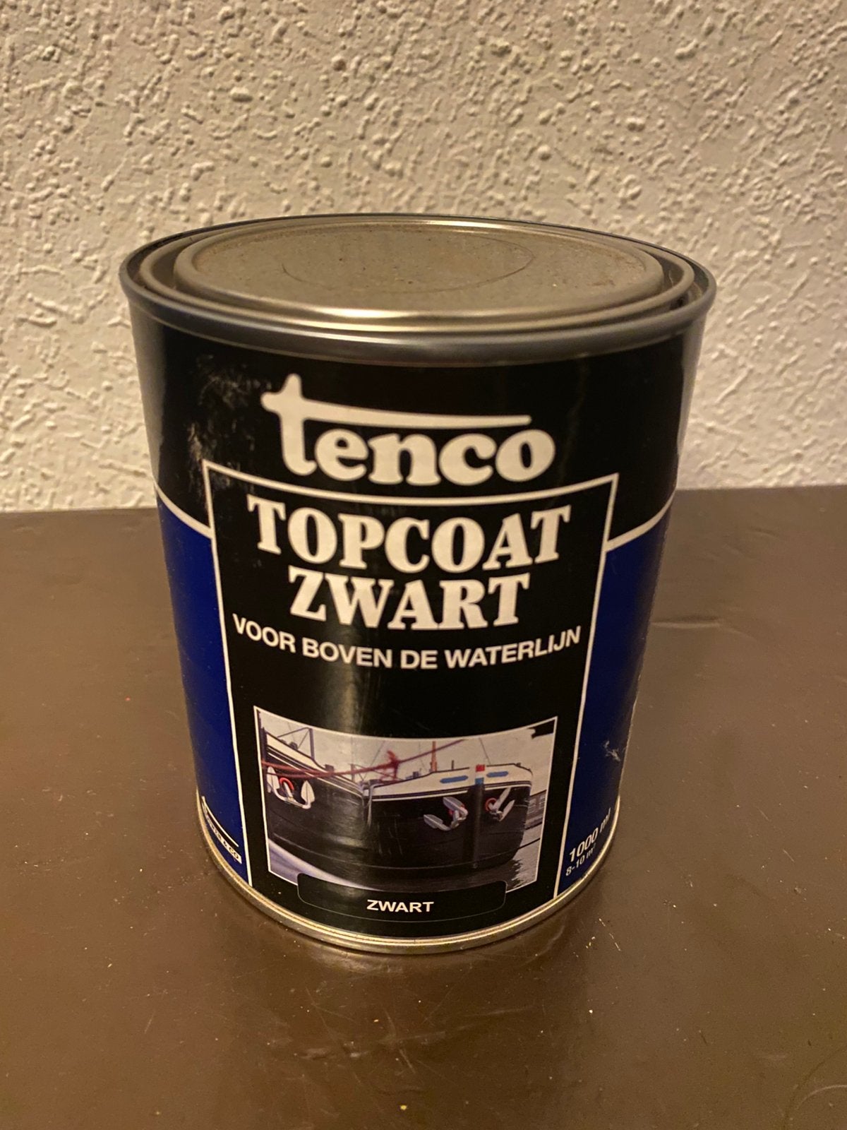 Nieuw blik Tenco Topcoat 1L nieuw blik zwart, Ophalen of Verzenden, Nieuw, Zwart