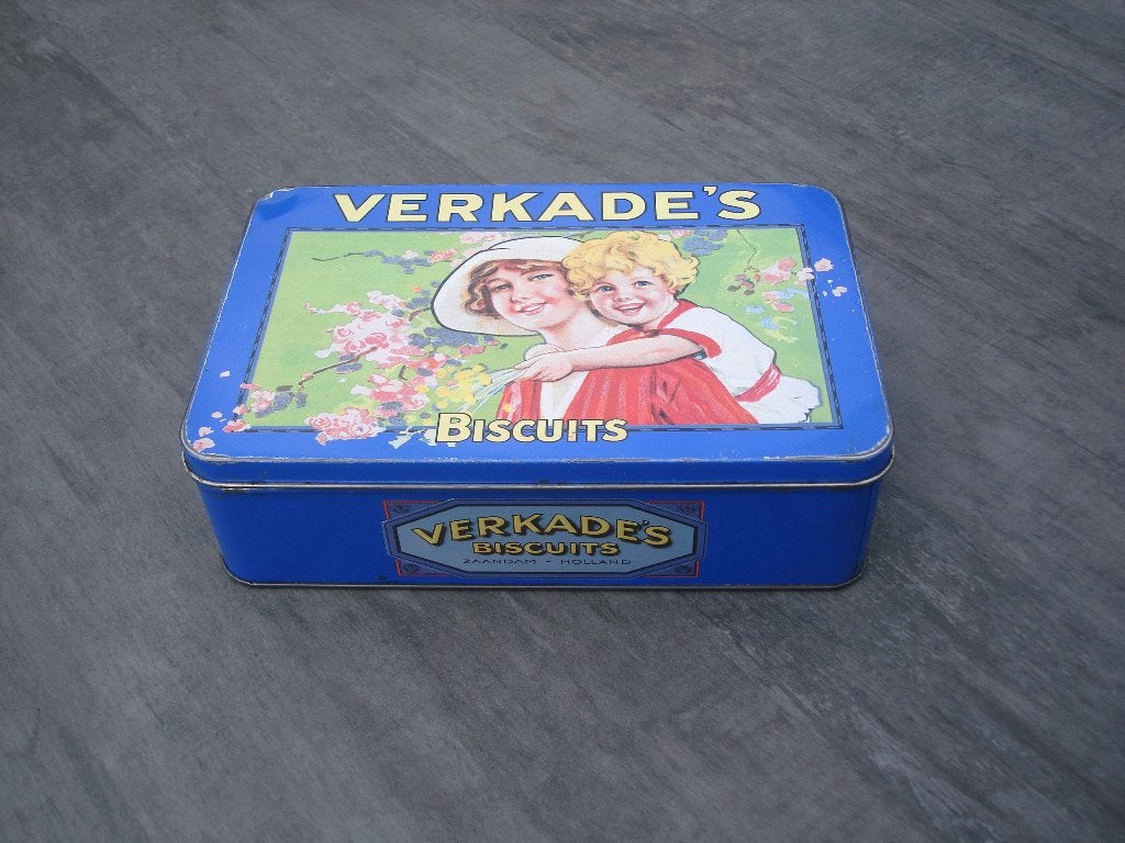 Verkade koekjesblik, Verzamelen, Blikken, Ophalen of Verzenden, Gebruikt, Koek(jes), Verkade