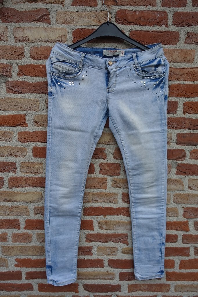 zacht blauwe stretch spijkerbroek Original Denim mt 42, Blauw, Ophalen of Verzenden, Zo goed als nieuw, Original Denim