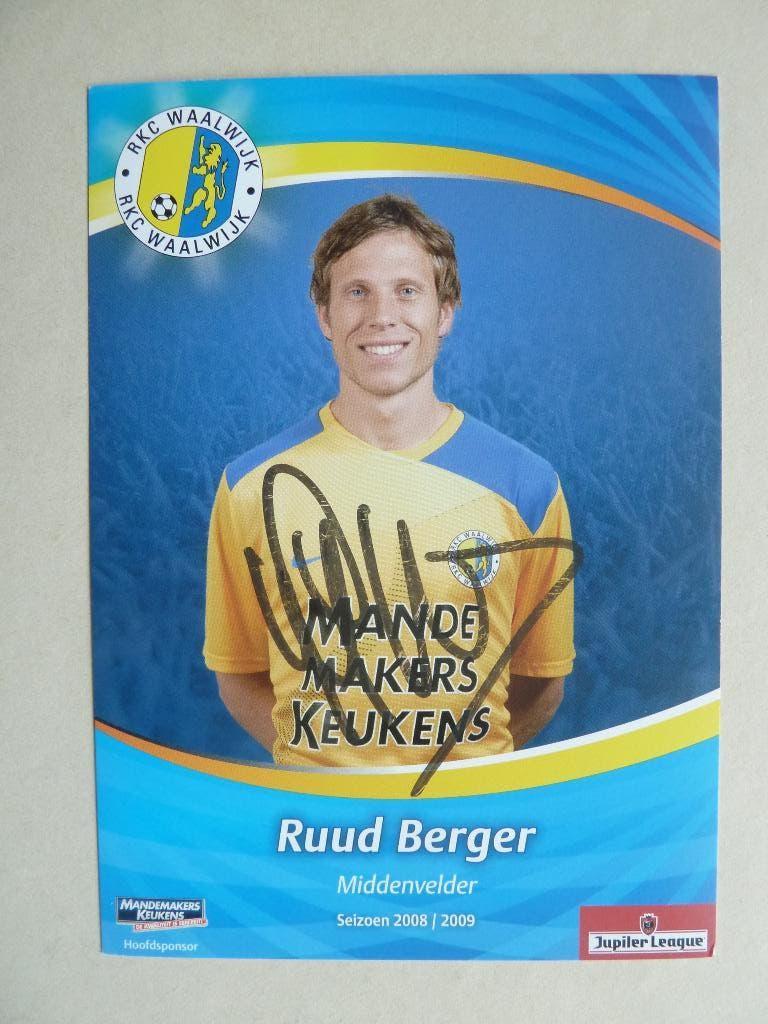 Spelerskaart Ruud.Berger RKC Waalwijk.  2008/2009, Verzamelen, Ophalen of Verzenden, Zo goed als nieuw, Overige binnenlandse clubs