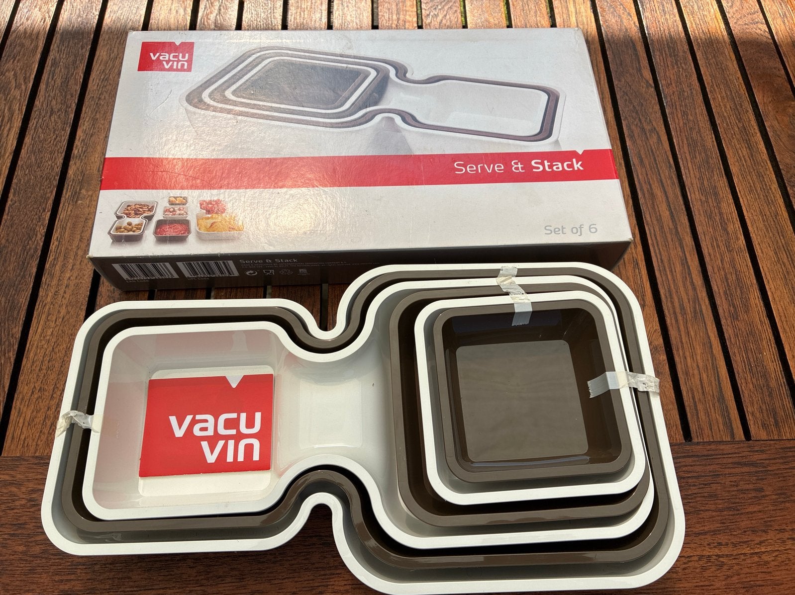 Vacu Vin Serve & Stack schalen set - Set van 6 Nieuw in doos, Overige typen, Kunststof, Nieuw, Ophalen of Verzenden