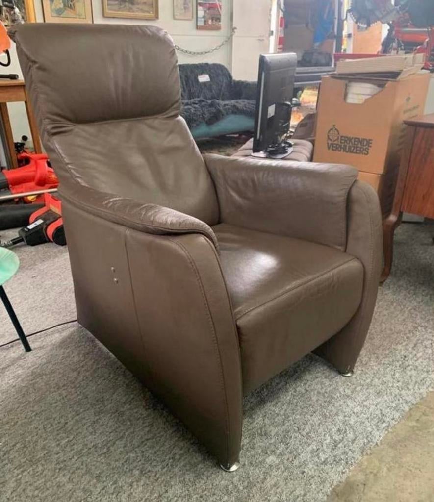 Fauteuil geweldige mooie leren elektrische relax fauteuil, Huis en Inrichting, Fauteuils, Ophalen of Verzenden, Zo goed als nieuw