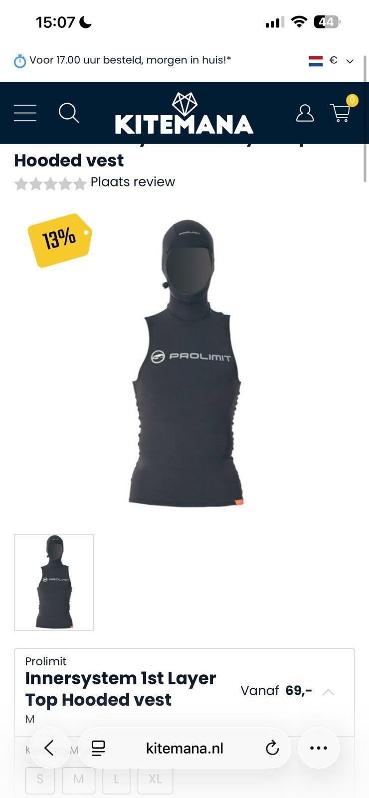 Hooded vest, Watersport en Boten, Watersportkleding, Ophalen of Verzenden, Nieuw, Dame of Heer, Wetsuit