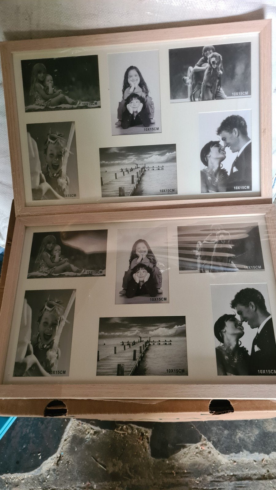 Nieuwe houten fotolijst voor meerdere foto's, Beige, Hout, Collagefotolijst, Nieuw