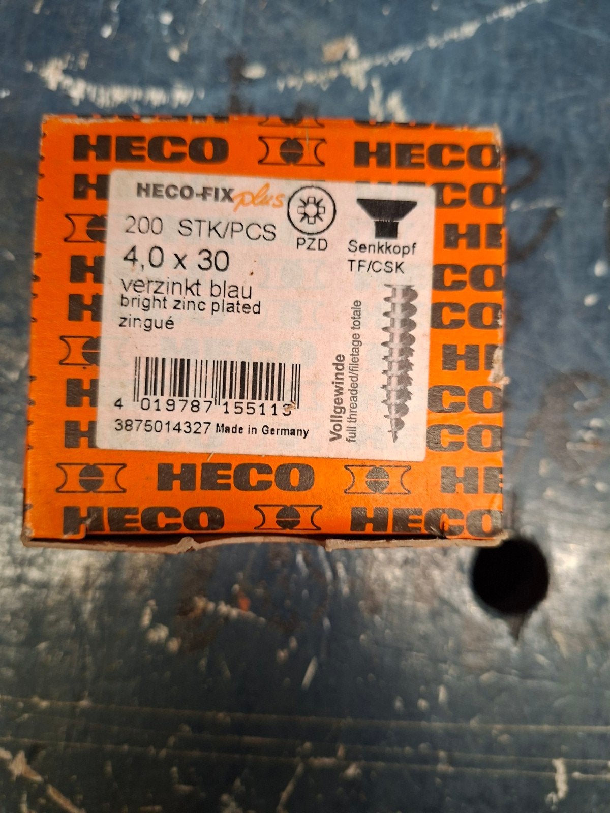 HECO-FIX plus schroeven 4.0 x 30 mm, verzinkt blauw, Ophalen of Verzenden, Nieuw, Minder dan 50 mm, Schroeven