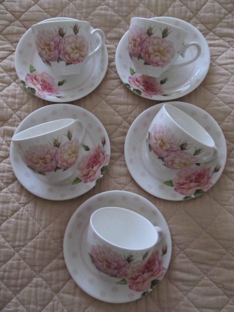 JANNEKE BRINKMAN /  SERVIES/ROSES / KOP/SCHOTELS, Ophalen of Verzenden, Zo goed als nieuw, Overige stijlen, Kop(pen) en/of Schotel(s)