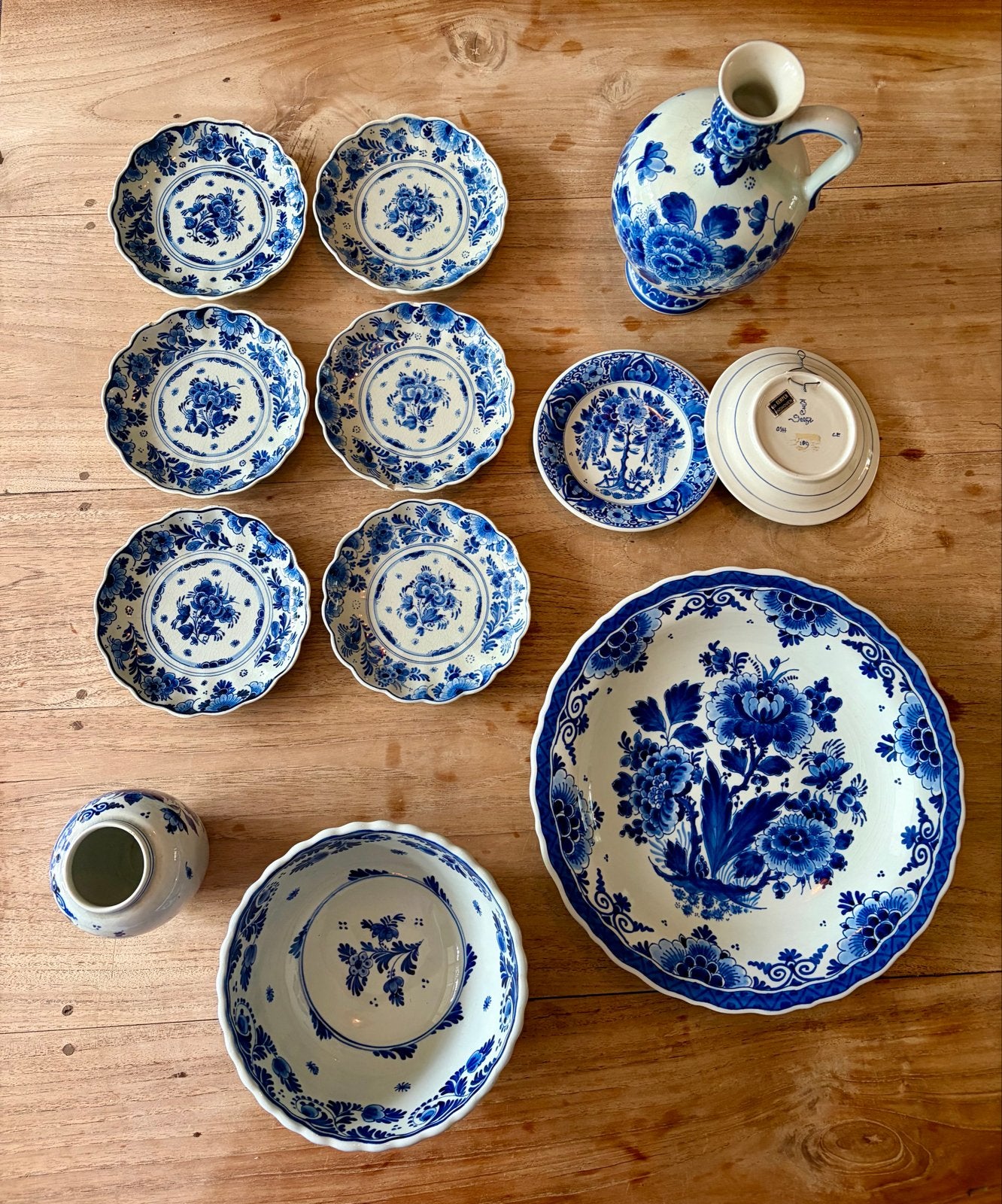 Delfts Blauw Collectie: wandborden, kannetje, kom en vaasje, Antiek en Kunst, Ophalen