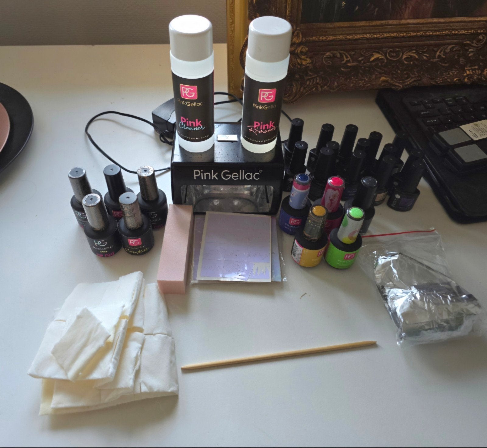 Pink Gellac Nagellak Set met UV Lamp, Ophalen of Verzenden, Gebruikt