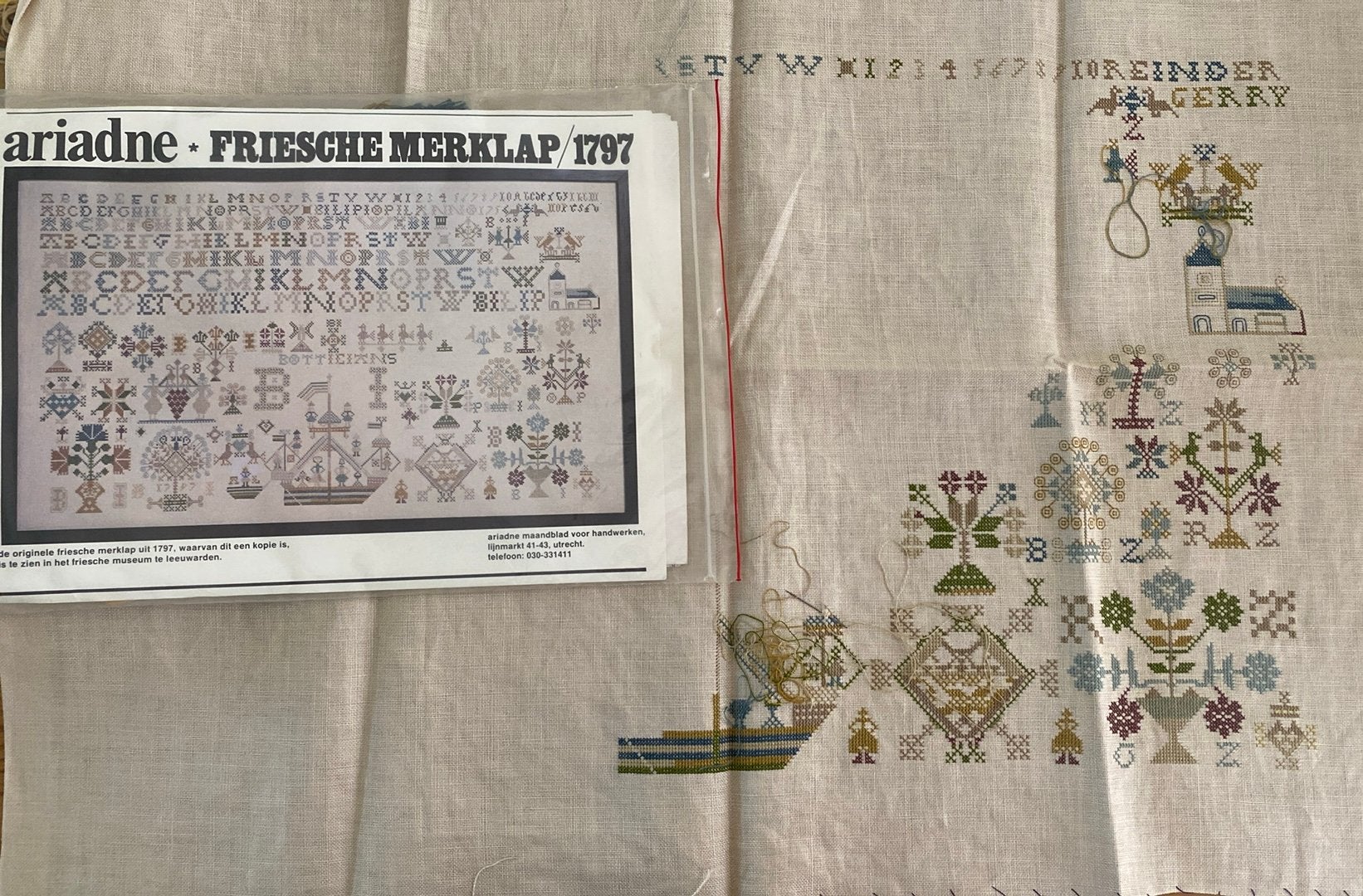 Friesche merklap borduren., Ophalen of Verzenden, Zo goed als nieuw, Patroon