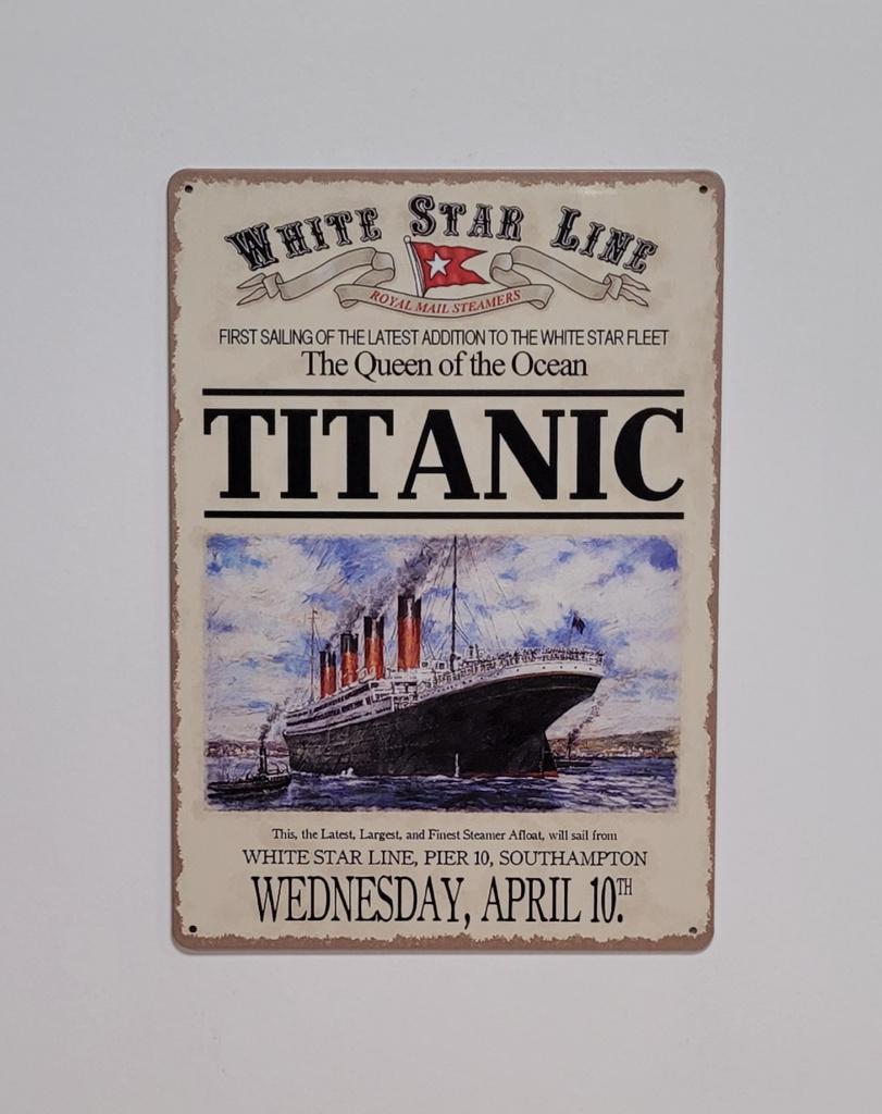 Titanic 10th of April schip reclamebord van metaal wandbord, Verzamelen, Merken en Reclamevoorwerpen, Reclamebord, Info@deconoord.nl