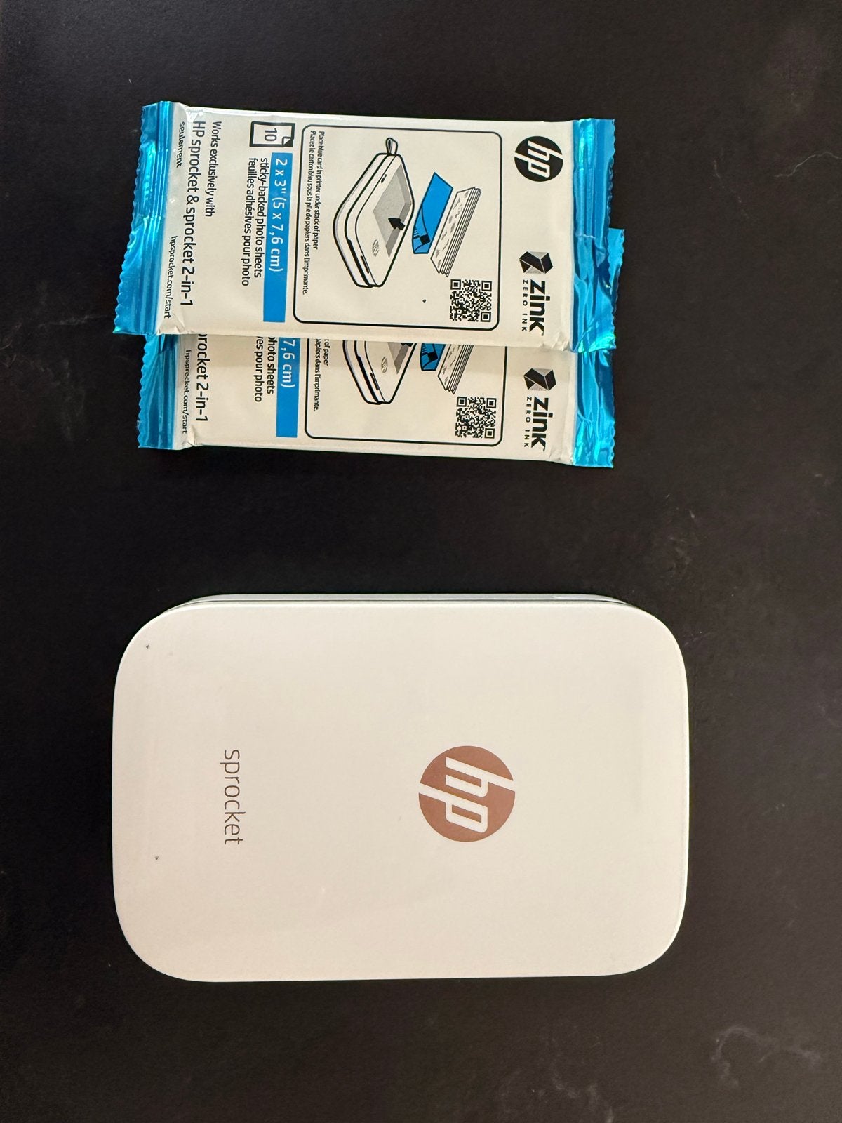 HP Sprocket draagbare fotoprinter met 2x fotopapier, Computers en Software, Fotoprinter, Kleur printen, Ophalen of Verzenden, Zo goed als nieuw