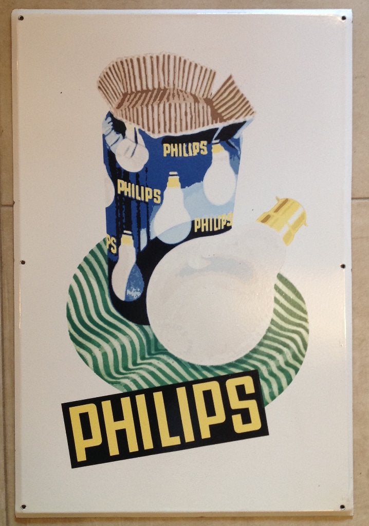 Mooi groot nieuw emaille bord Philips - 62x41,5 cm, Verzamelen, Merken en Reclamevoorwerpen, Ophalen of Verzenden, Nieuw, Reclamebord