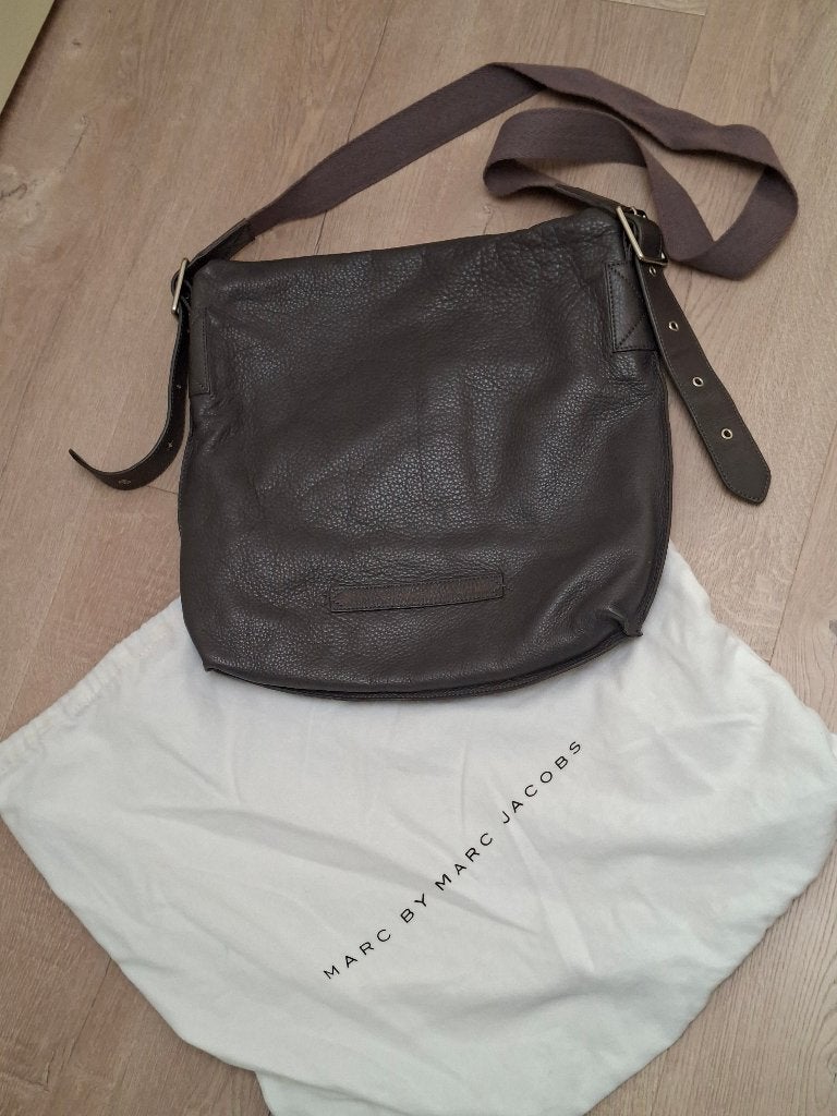 Marc Jacobs leer tas ( origineel ), Ophalen of Verzenden, Zo goed als nieuw, Grijs, Leer