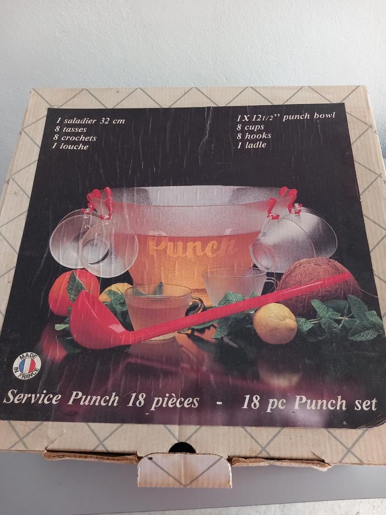 Vintage Punch Set - 18-delig - Nieuw in doos, Nieuw, Ophalen of Verzenden, Meerkleurig, Overige merken
