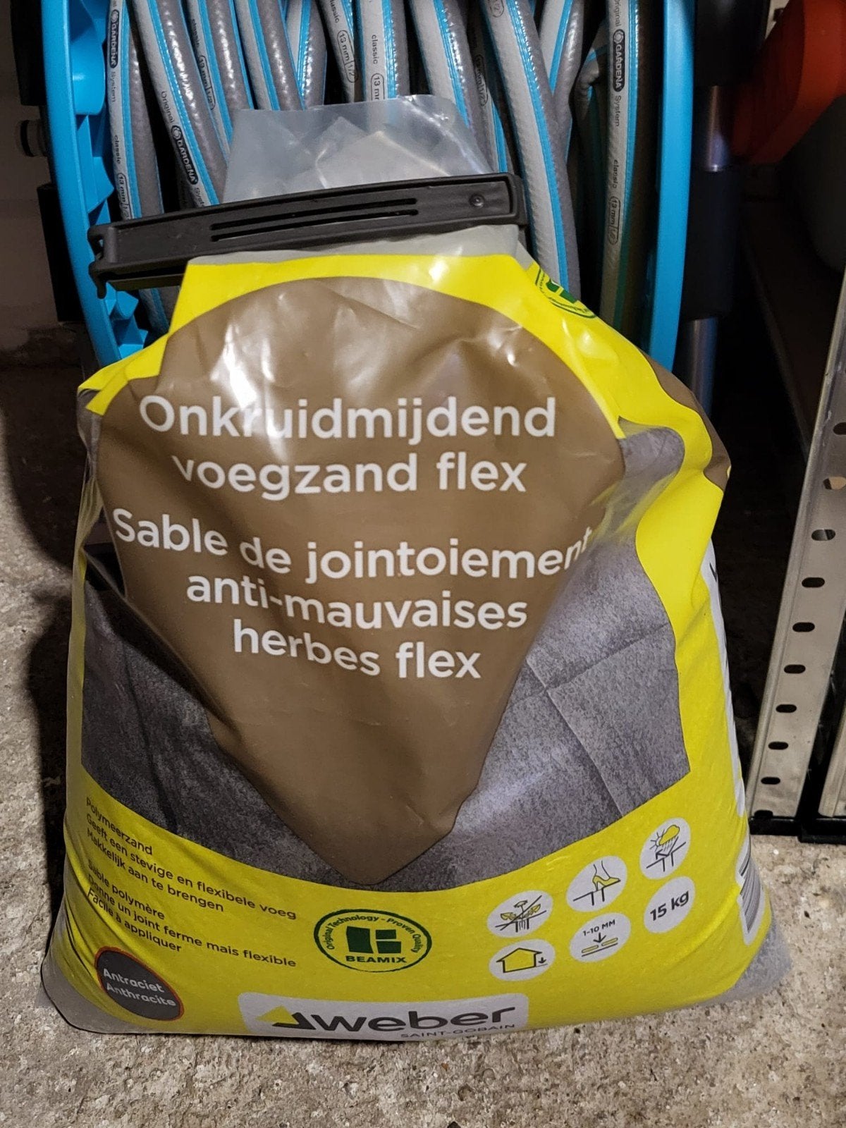 Weber Onkruidmijdend Voegzand Flex Antraciet 15 kg, Ophalen, Gebruikt, Voegzand