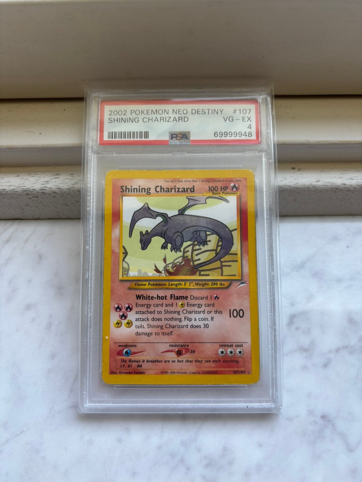 Shining Charizard 107/105, Ophalen of Verzenden, Zo goed als nieuw, Losse kaart, Foil
