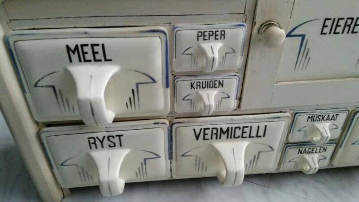 Antiek keukenkastje voor koffie, thee, specerijen etc, Antiek en Kunst, Ophalen