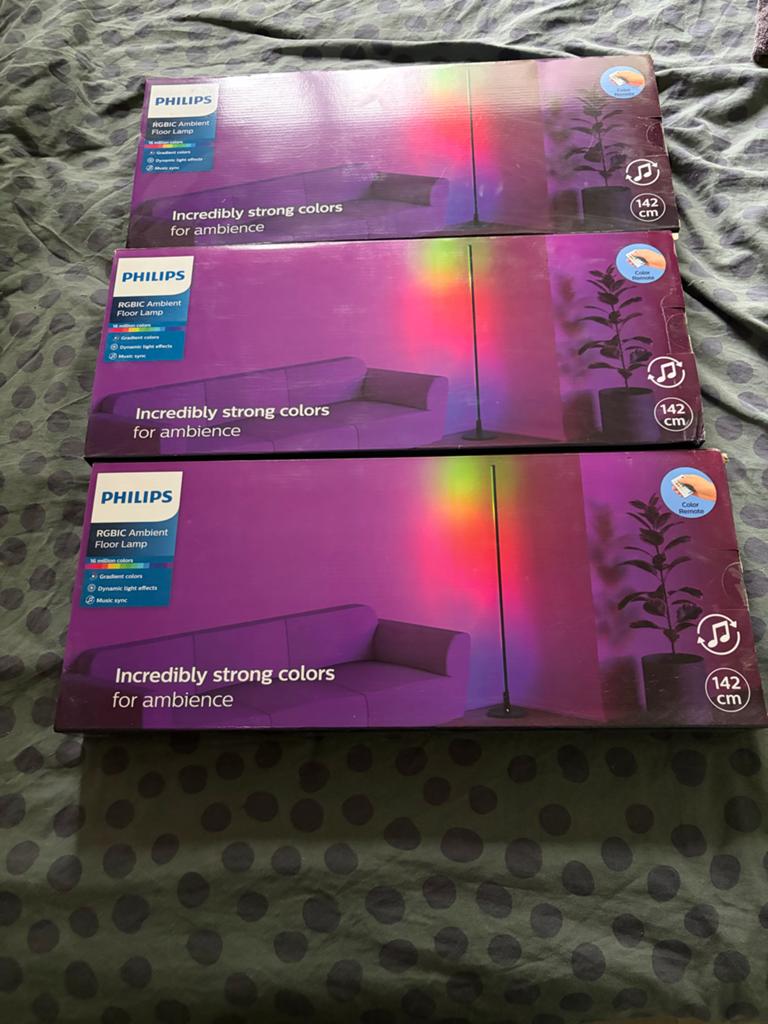 Philips RGBIC Ambient Vloerlamp - Nieuw in doos, Ophalen of Verzenden, Nieuw, Metaal, 100 tot 150 cm