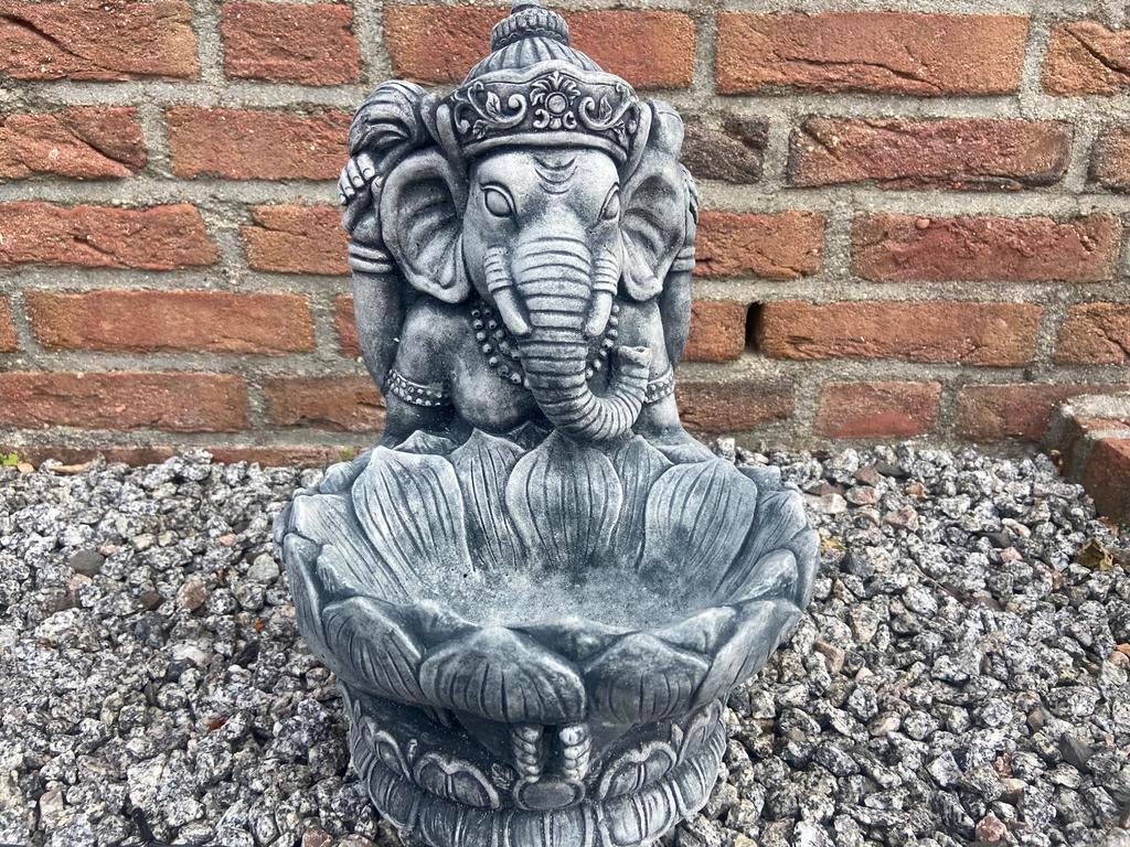 Ganesha met kom ,hoogte 35cm, Ophalen, Nieuw, Beton, Dierenbeeld
