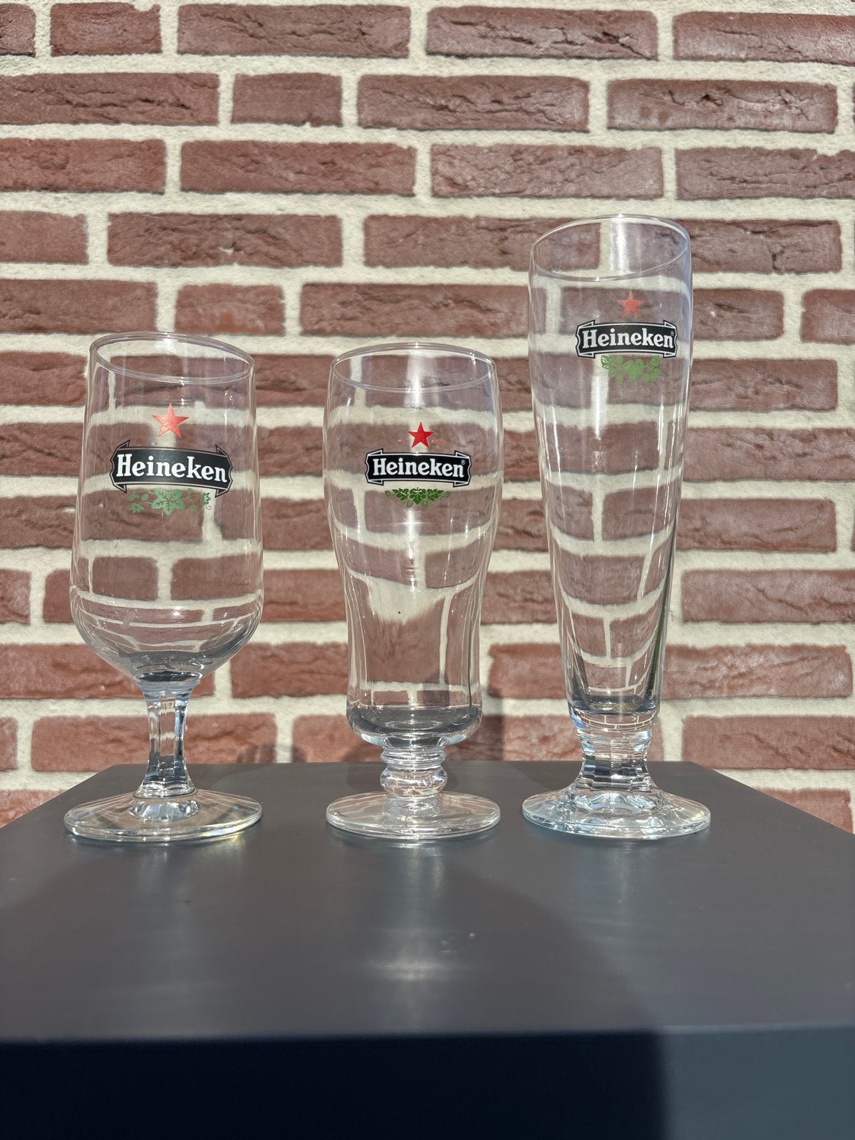 Heineken Bierglazen Set - 3 Stuks, Ophalen of Verzenden, Zo goed als nieuw, Overige merken, Glas