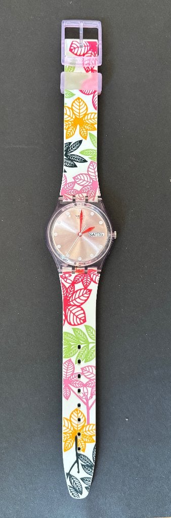 Swatch - horloge GP702 ‘Summer Leaves’ - WERKT NIET, Kunststof, Polshorloge, Swatch, Kunststof