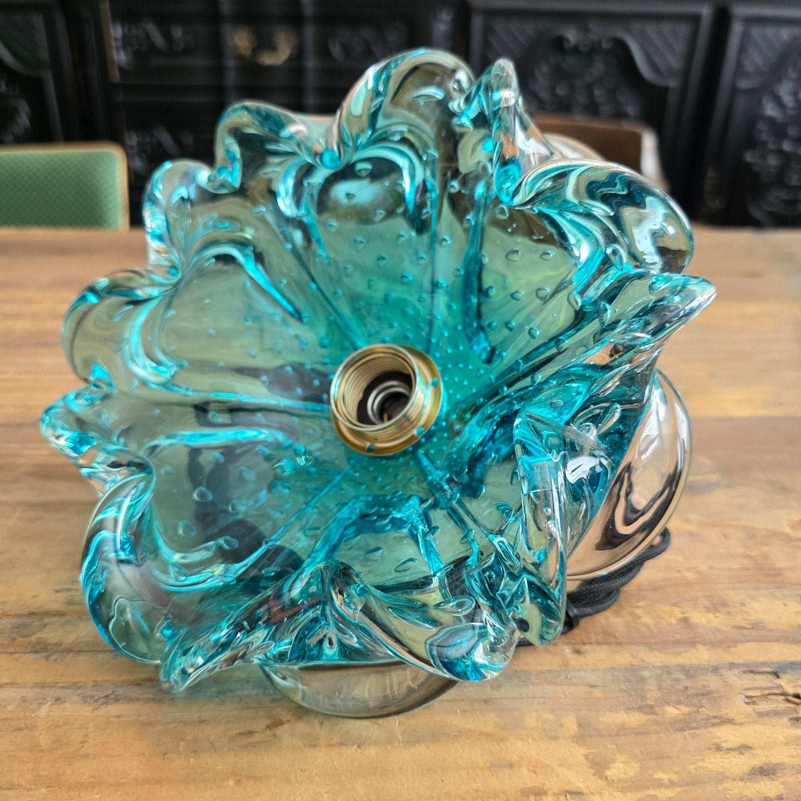 Vintage Val Saint Lambert kristalglazen hanglamp., Ophalen of Verzenden