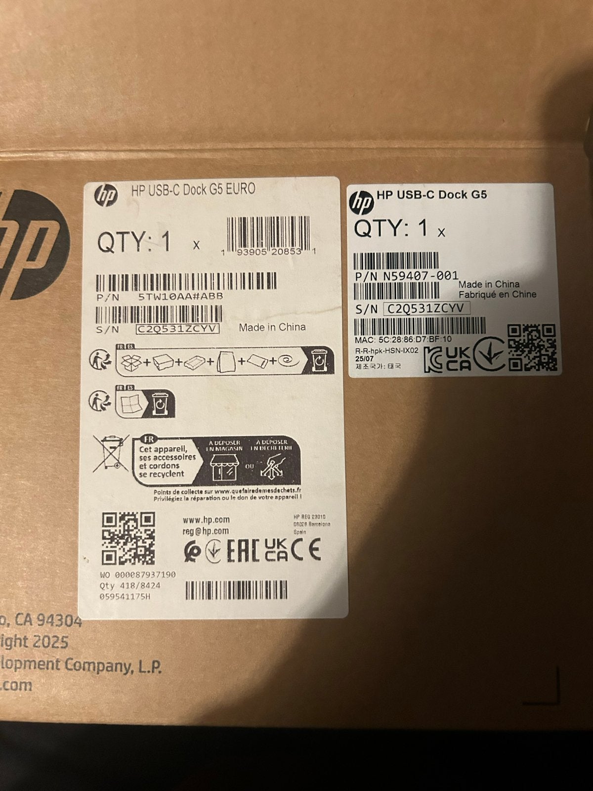 HP USB-C Dock G5 EURO - Nieuw in doos, Ophalen of Verzenden, Nieuw, Docking station, Laptop