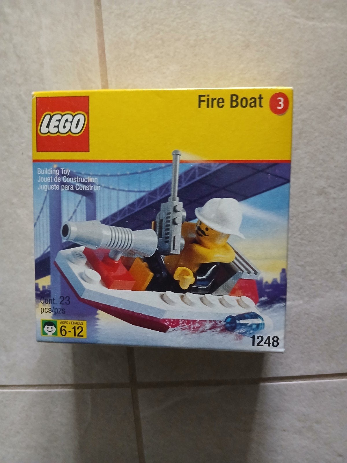 Lego Fire Boat 1248 - Zeldzame set met stickerschade, Lego, Nieuw, Ophalen of Verzenden, Complete set
