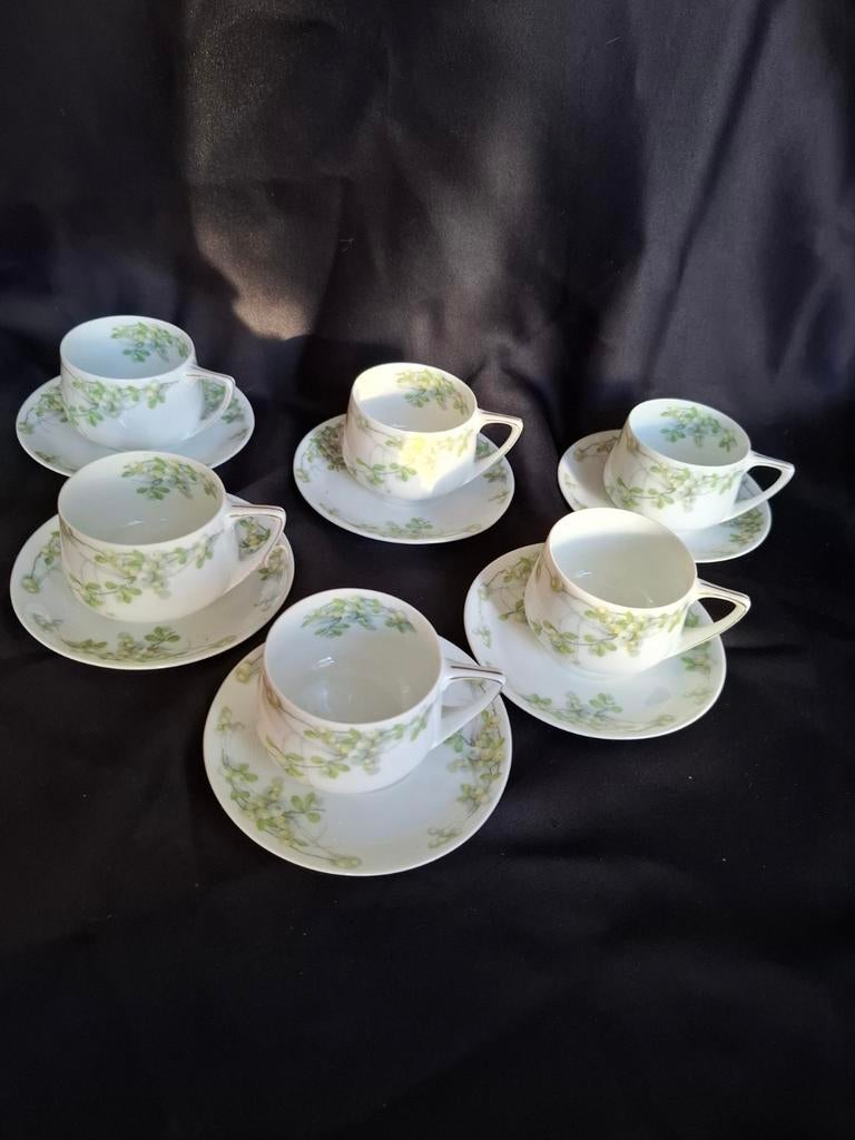 6 x Rosenthal Continental Mistletoe kop en schotel - Maretak, Antiek en Kunst, Antiek | Servies compleet, Ophalen of Verzenden