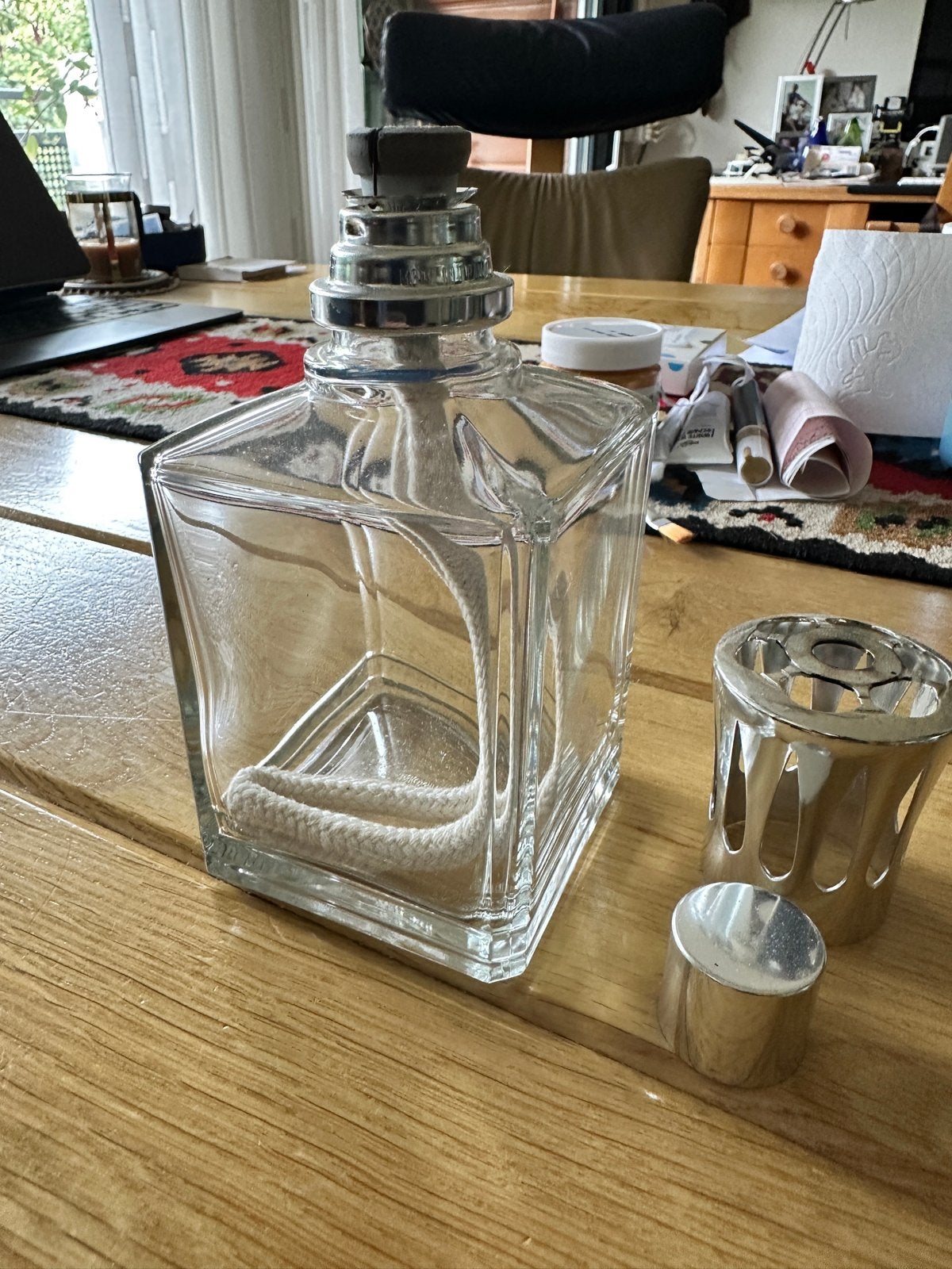 Glazen Geurbrander / Katalytische Lamp, Ophalen of Verzenden, Zo goed als nieuw, Glas, Modern