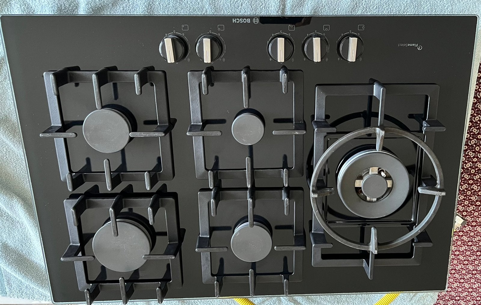 Bosch Serie 6 FlameSelect 5-pits kookplaat – 75 cm, Witgoed en Apparatuur, Ophalen, Zo goed als nieuw, Inbouw, Gas