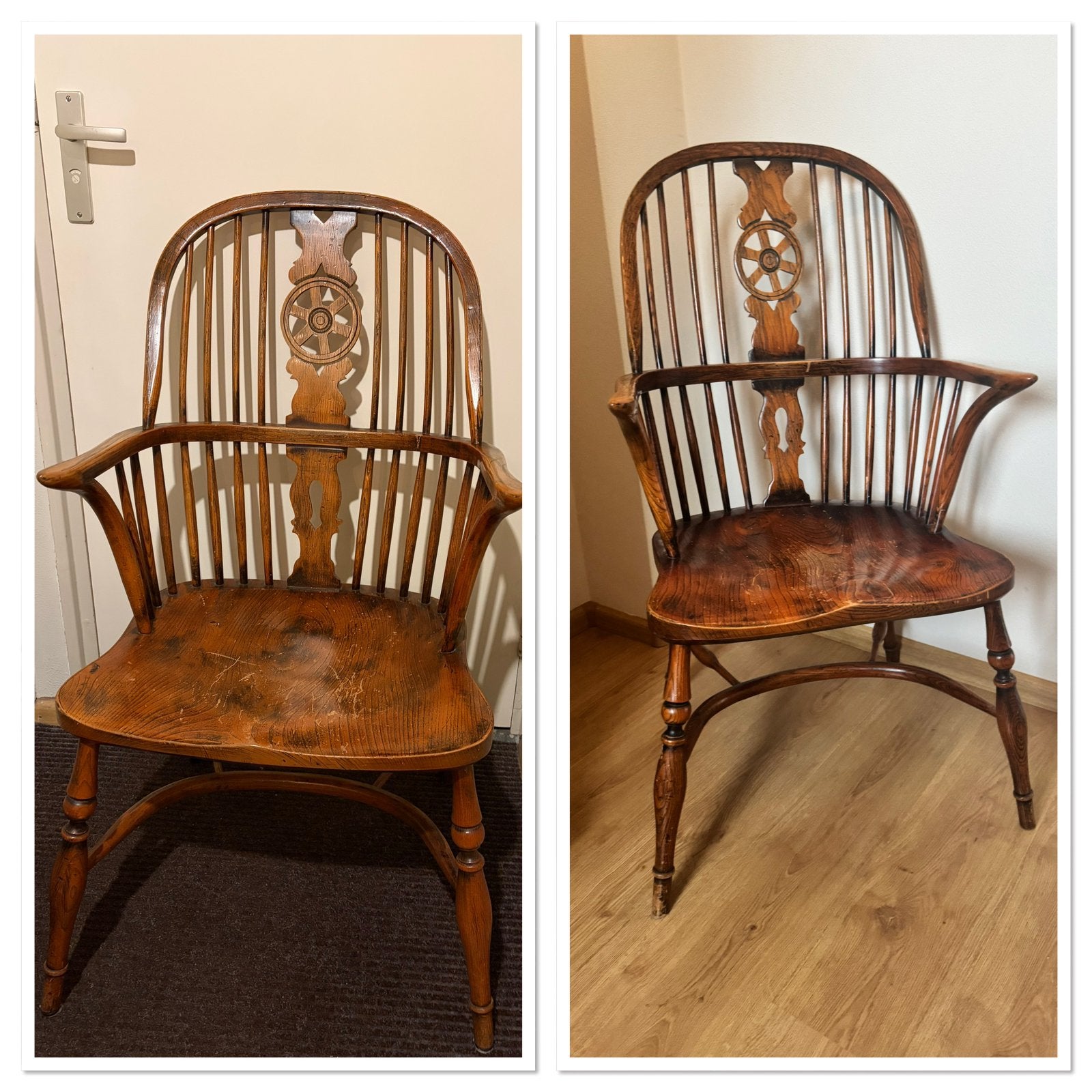 2 Wheel back / windsor chairs / antieke stoelen, Ophalen