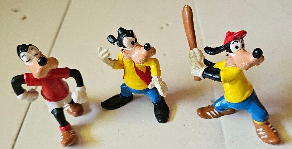 3 Disney Goofy Bully figuurtjes, Ophalen of Verzenden, Goofy of Pluto, Gebruikt, Beeldje of Figuurtje