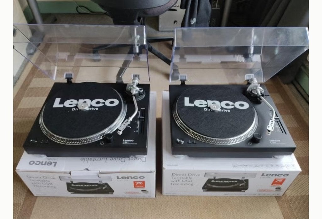 2x Lenco L 401 direct drive draaitafels., Pitch-regelaar, Zo goed als nieuw, Platenspeler, Ophalen