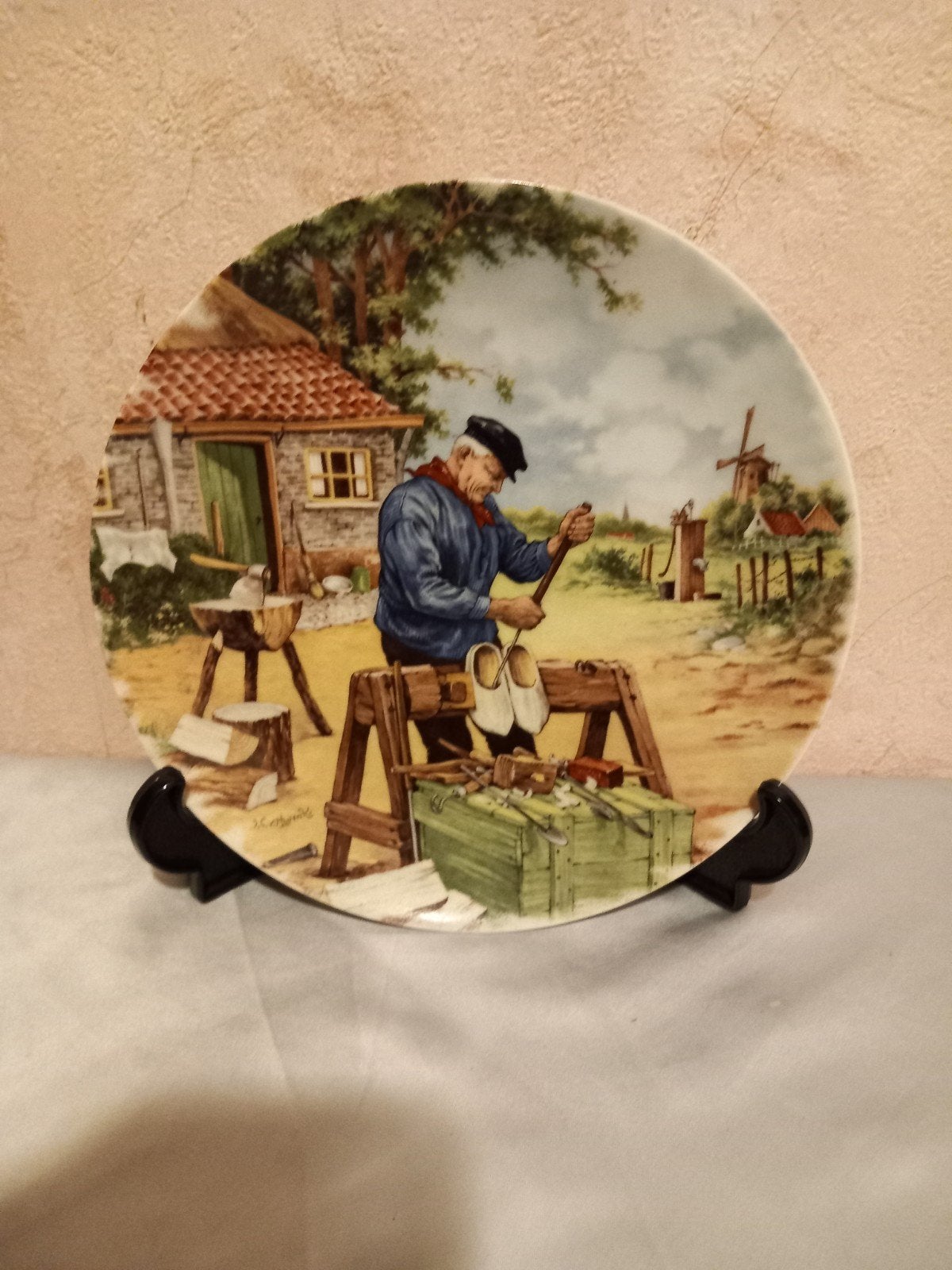 Mooi gekleurd bord van de klompenmaker, Ophalen of Verzenden