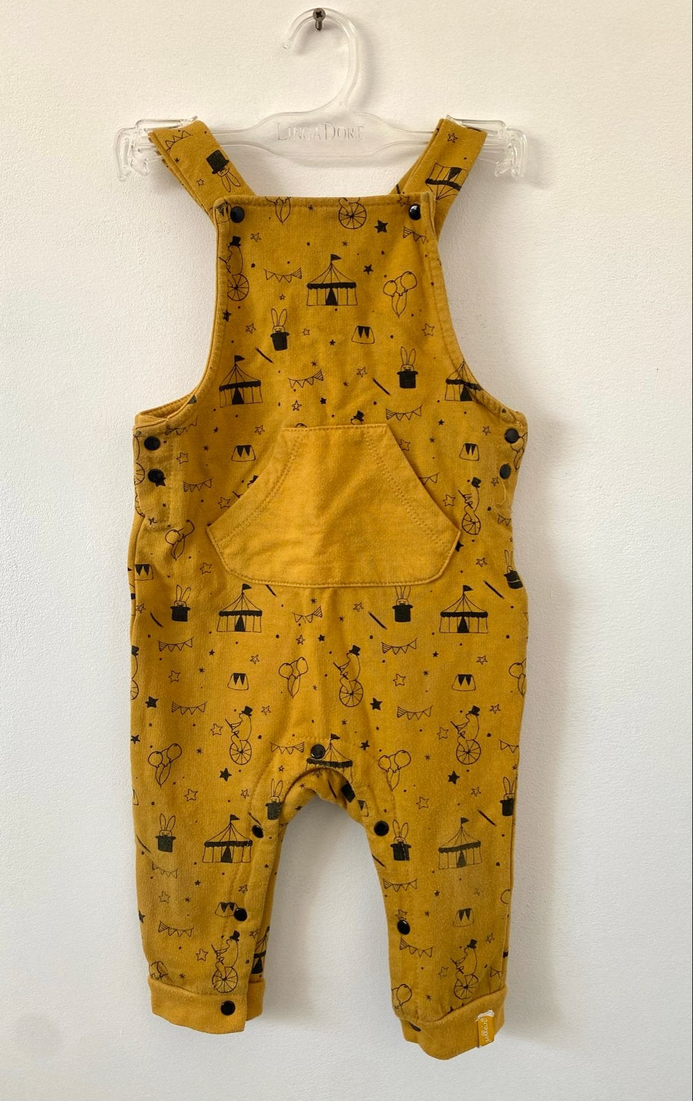 Jollein tuinbroekje circus print maat 74/80, Kinderen en Baby's, Babykleding | Maat 80, Ophalen of Verzenden, Zo goed als nieuw