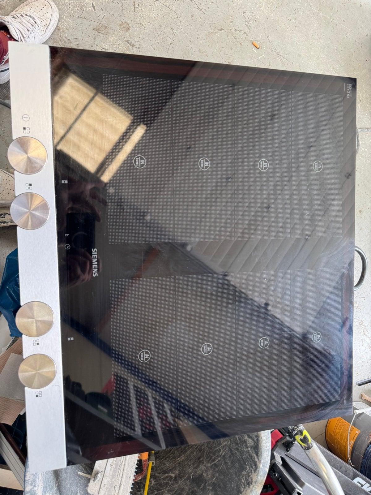 Inductie plaat siemens eh685dv19e, Ophalen, 4 kookzones, Zo goed als nieuw, Inbouw