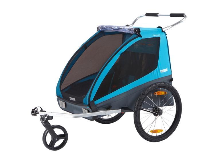 Thule Coaster 2XT Kinderfietskar - Blauw, Opvouwbaar, Ophalen, Gebruikt, Opvouwbaar, Kinderkar