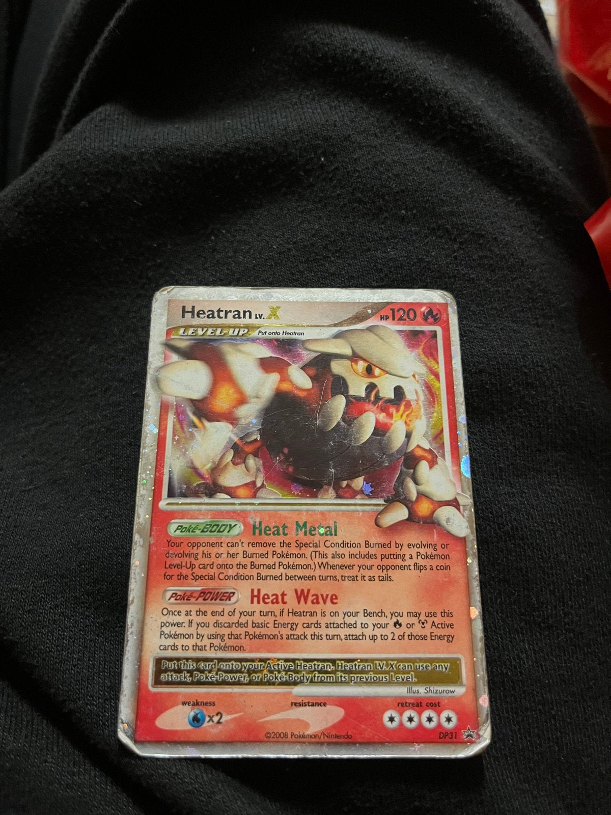 Heatran LV.X Pokémon kaart - Beschadigd, Ophalen of Verzenden, Gebruikt, Losse kaart, Foil