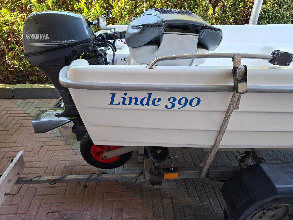 Nette (Vis)boot Linde 390 met Yamaha 9.9  en Trailer, Watersport en Boten, Vis- en Consoleboten, Ophalen, Overige merken, Tot 10 pk