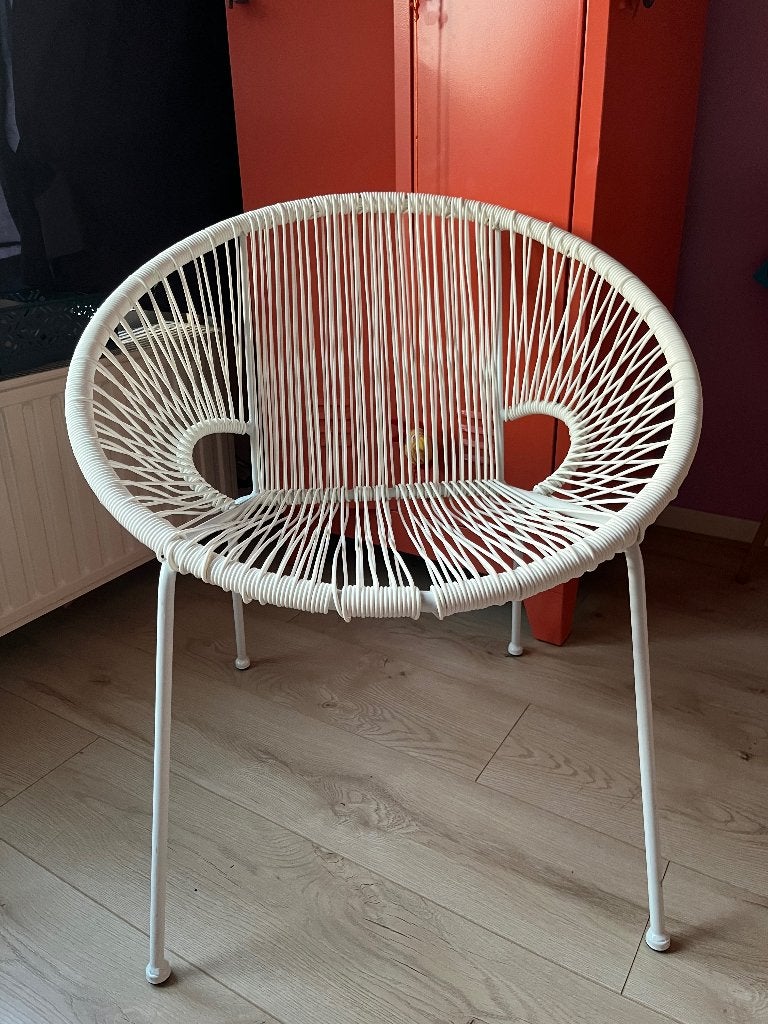 Acapulco stoel wit, Huis en Inrichting, Stoelen, Ophalen, Kunststof, Wit, Zo goed als nieuw