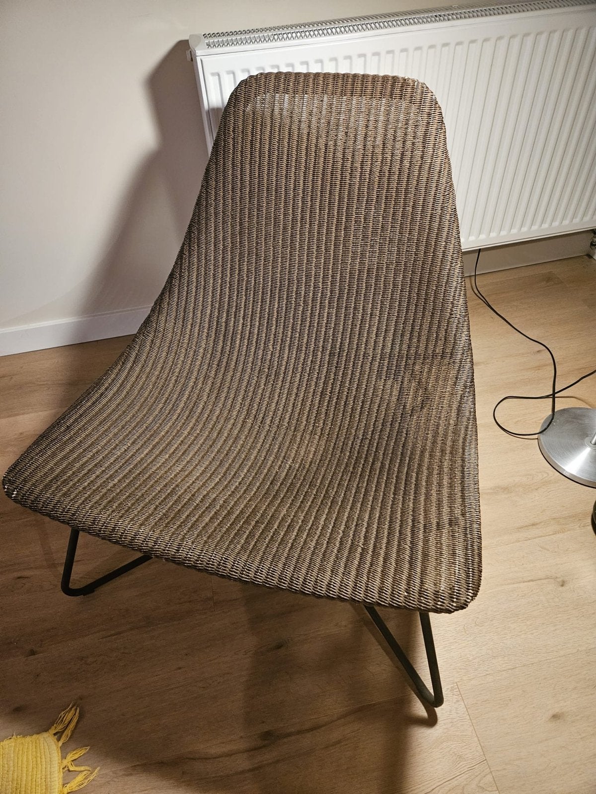 Ikea Radviken Fauteuil - Zwart staal, handgevlochten zitting, Huis en Inrichting, Fauteuils, Ophalen, Minder dan 75 cm, Zo goed als nieuw